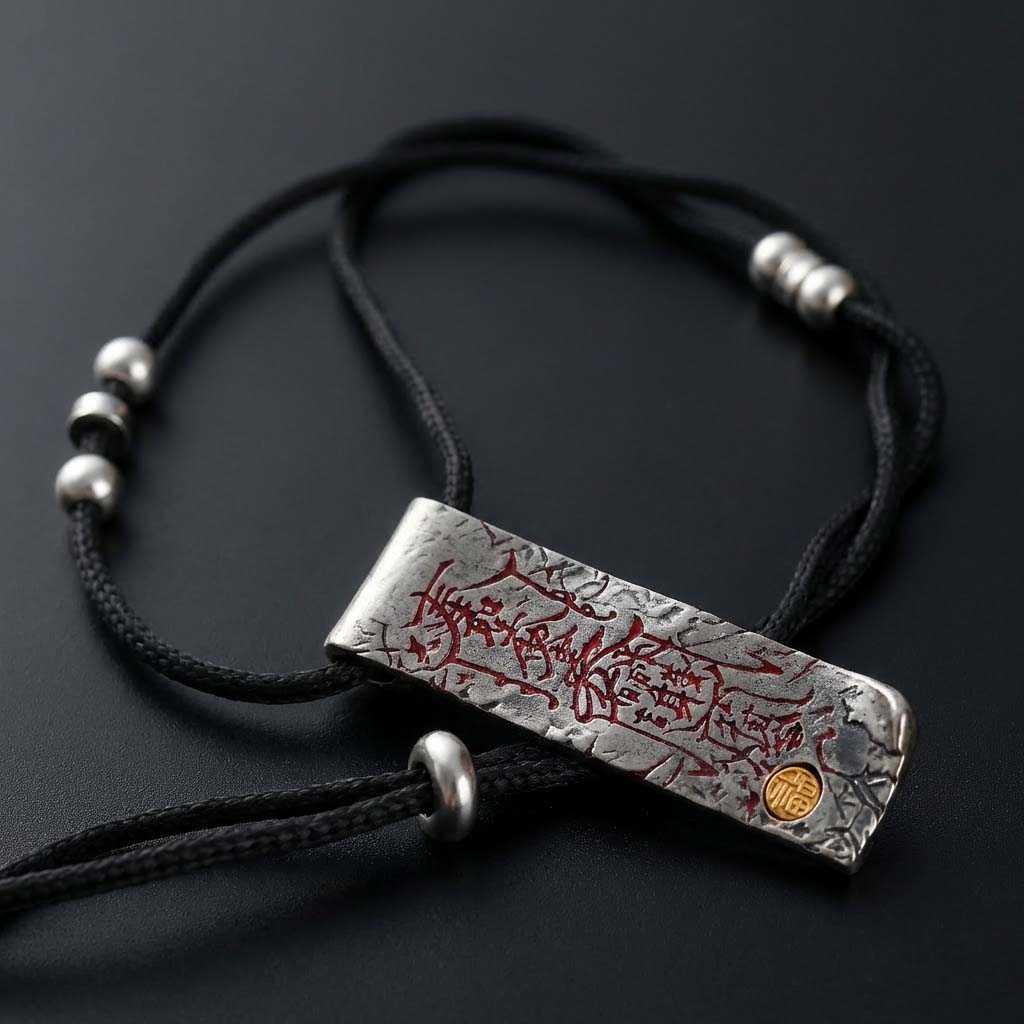 Taoist Imperial Decree Meditation Mantra Pendant Yin-Yang Bagua Body Protection Necklace