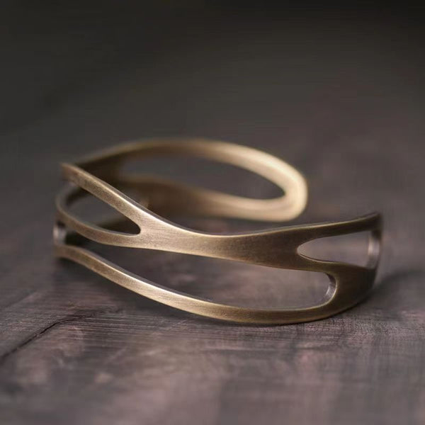 Letitdao Hollow Brass Wealth Bracelet Personality Innovation Fashion Bracelet