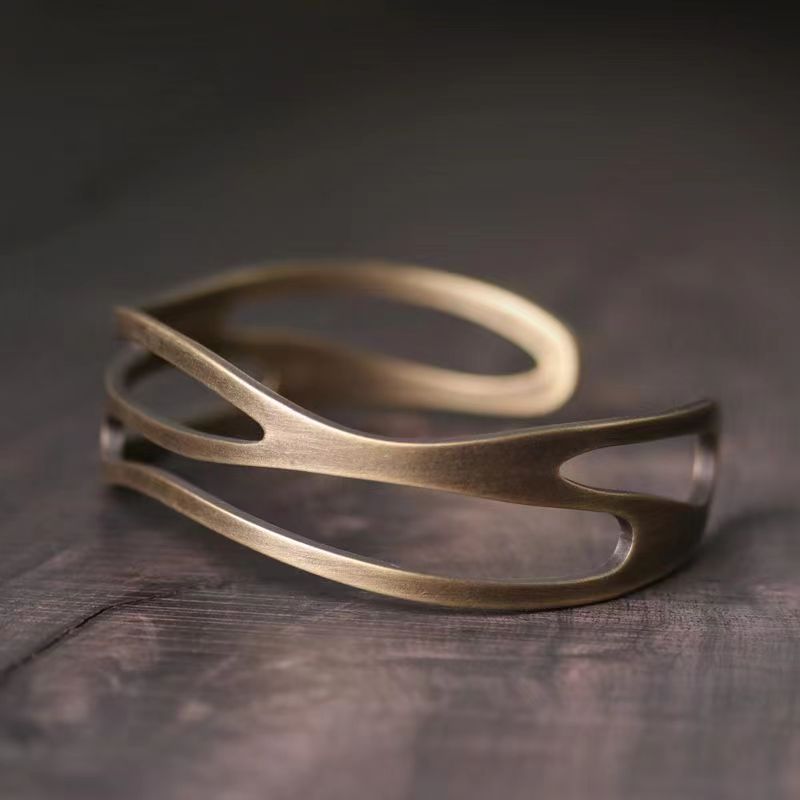 Letitdao Hollow Brass Wealth Bracelet Personality Innovation Fashion Bracelet