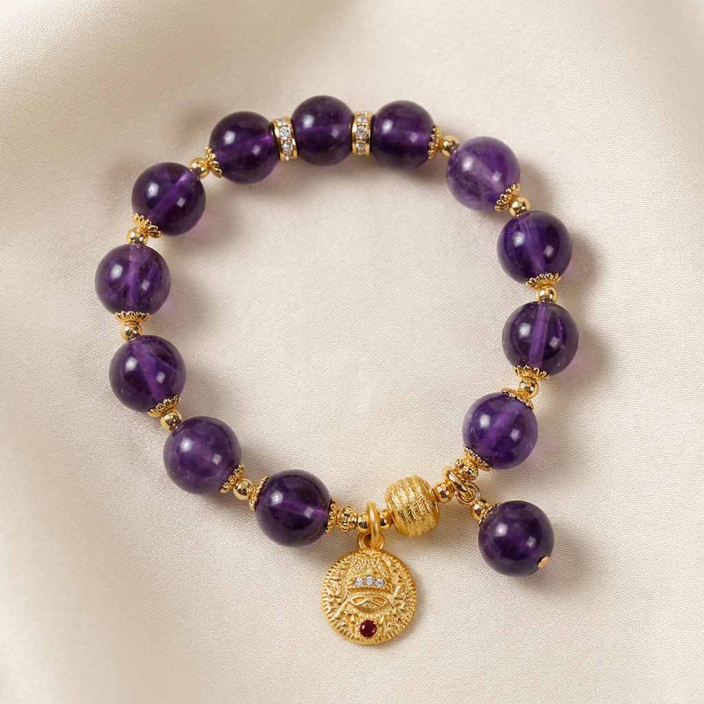 Letitdao Sophisticated Energy Elevated Aura A Luxe Amethyst Bracelet for Intuition & Elegance