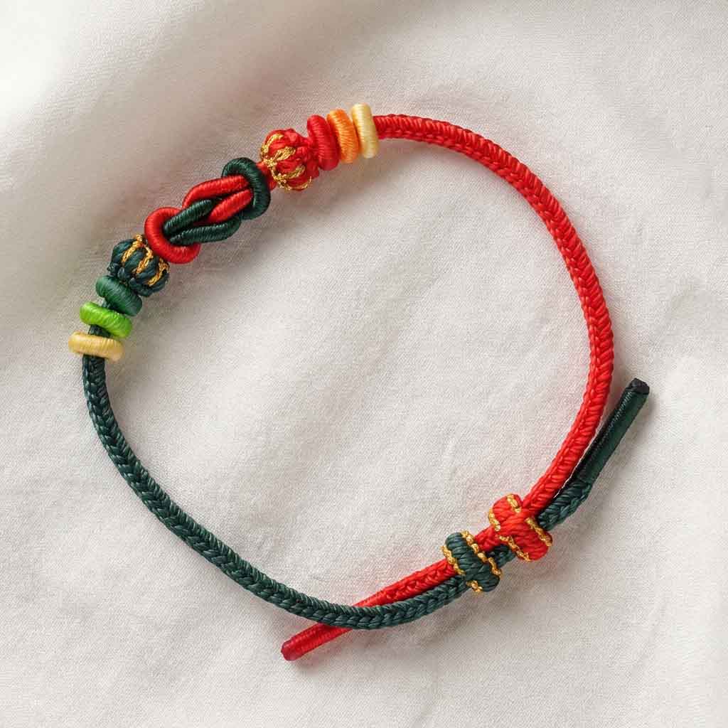 Letitdao Zodiac Red String Safety Knot Peach Blossom Bracelet