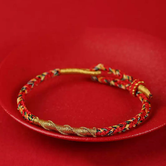 Zodiac Buddha Tai Sui Red String Bracelet Braided Bracelet Amulet