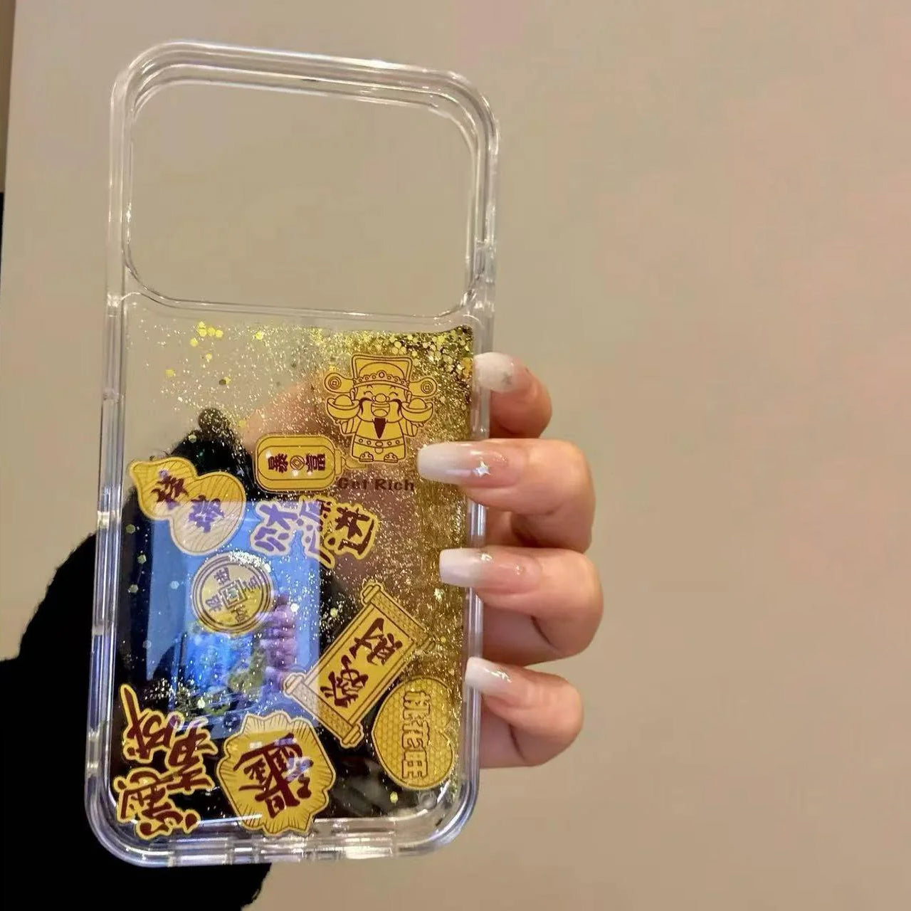 $9.9 Includes All Fees- Letitdao Wealth Flow Guardian Case Golden Sand & Foil Design Universal Fit Abundance Energy Protection for iPhone