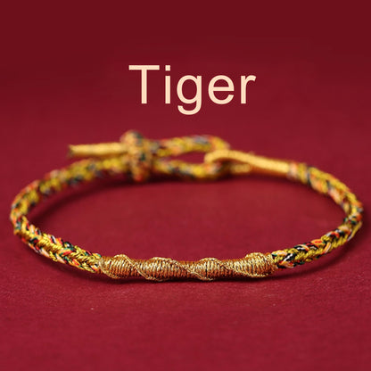 Zodiac Buddha Tai Sui Red String Bracelet Braided Bracelet Amulet