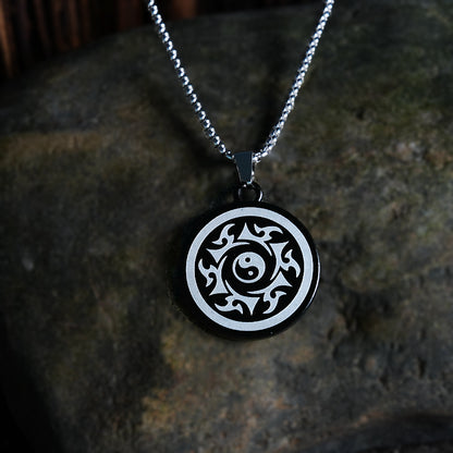 Sale Letitdao Yin-Yang Tai Chi Bagua Necklace Stainless Steel Pendant For Husband & Boyfriend