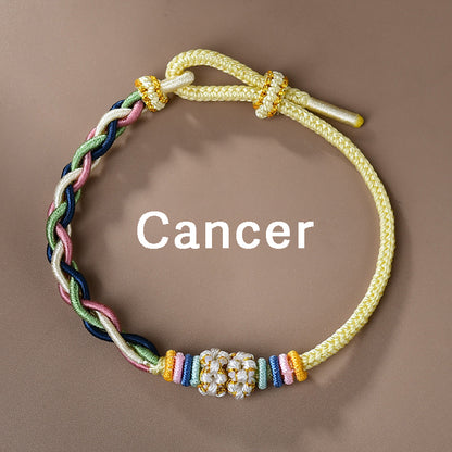 Letitdao 12 Zodiac Signs Handmade Macrame Red String Bracelet for Luck