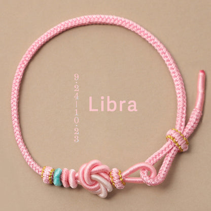 Letitdao Zodiac Braided Red String Bracelet With Knot Of Safety - Luck & Wealth & Love