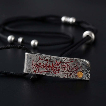Taoist Imperial Decree Meditation Mantra Pendant Yin-Yang Bagua Body Protection Necklace