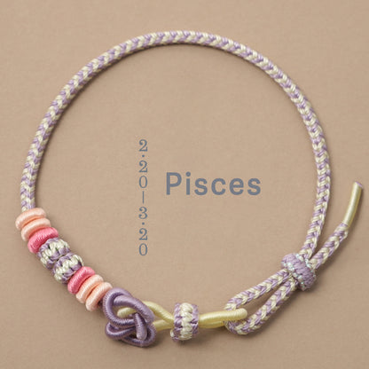 Letitdao Zodiac Braided Red String Bracelet With Knot Of Safety - Luck & Wealth & Love