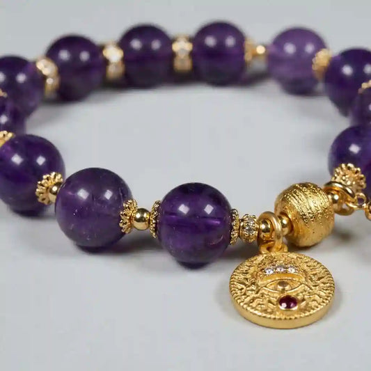 Letitdao Sophisticated Energy Elevated Aura A Luxe Amethyst Bracelet for Intuition & Elegance