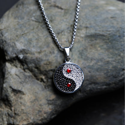 Sale Letitdao Yin-Yang Tai Chi Bagua Necklace Stainless Steel Pendant For Husband & Boyfriend