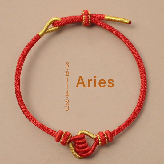 Letitdao Zodiac Braided Red String Bracelet With Knot Of Safety - Luck & Wealth & Love