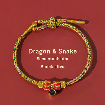 Letitdao Eight Guardian Gods Halo Bracelet Hand-Woven Zodiac Red Rope