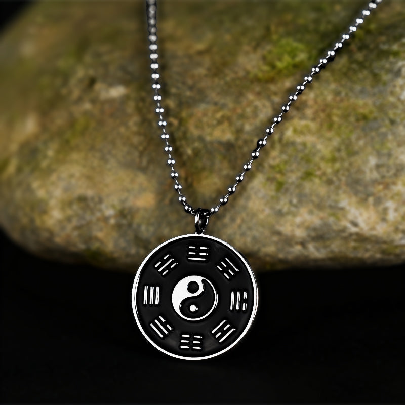 Sale Letitdao Yin-Yang Tai Chi Bagua Necklace Stainless Steel Pendant For Husband & Boyfriend