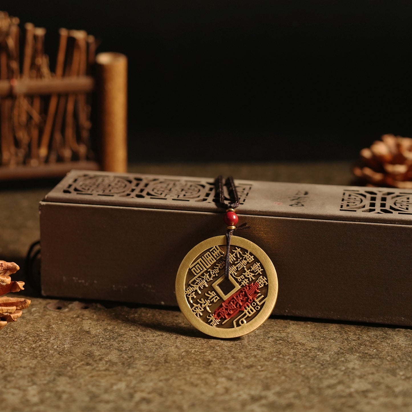 Letitdao Consecrated Taoist Exorcism Coin Pendant Ancient Chinese Protection Charm for Men & Women