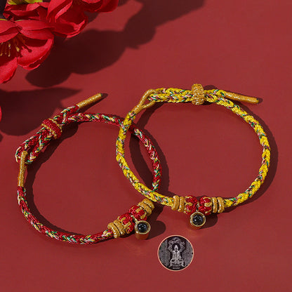 Letitdao Eight Guardian Gods Halo Bracelet Hand-Woven Zodiac Red Rope