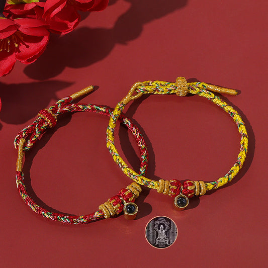 Letitdao Eight Guardian Gods Halo Bracelet Hand-Woven Zodiac Red Rope