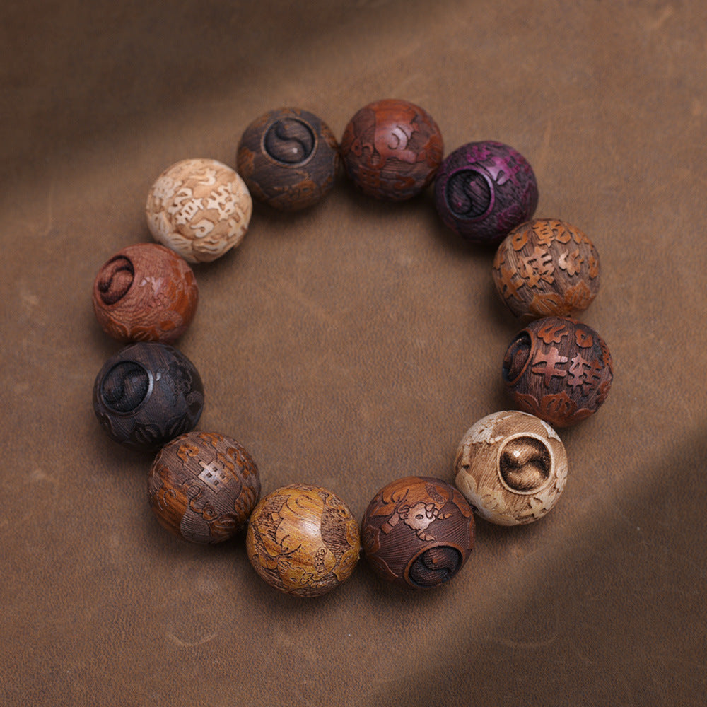 Letitdao Bohemian Beaded Bracelet for Men & Women Stretch Chakra Stone & Sandalwood Bracelet for Positive Energy Good Luck and Protection