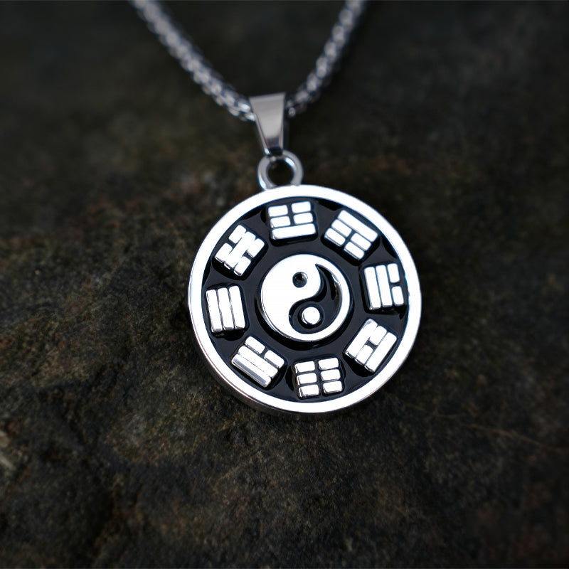 Sale Letitdao Yin-Yang Tai Chi Bagua Necklace Stainless Steel Pendant For Husband & Boyfriend