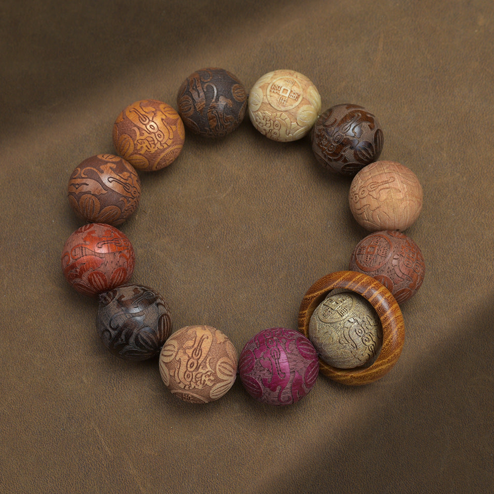 Letitdao Bohemian Beaded Bracelet for Men & Women Stretch Chakra Stone & Sandalwood Bracelet for Positive Energy Good Luck and Protection