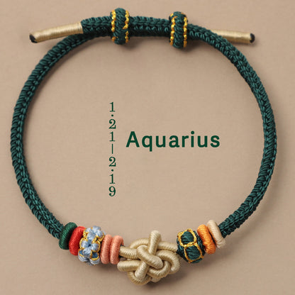 Letitdao Zodiac Braided Red String Bracelet With Knot Of Safety - Luck & Wealth & Love