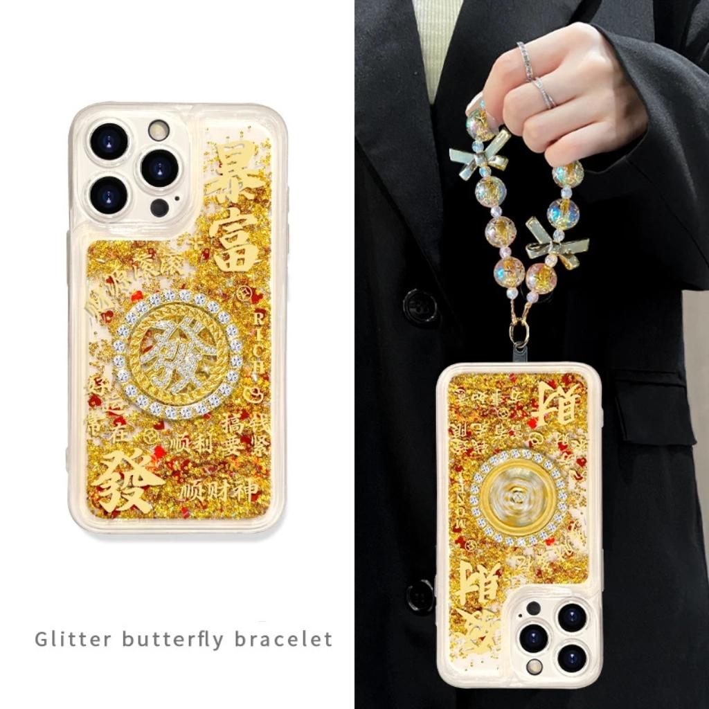 $9.9 Includes All Fees- Letitdao Wealth Spinner Phone Case Rotating Gold Flow Design Universal Fit Abundance Energy Protection for iPhone 13 Pro Max Unisex