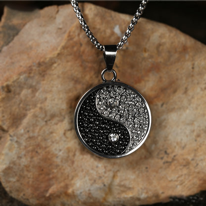 Sale Letitdao Yin-Yang Tai Chi Bagua Necklace Stainless Steel Pendant For Husband & Boyfriend