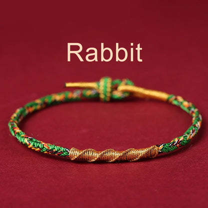 Zodiac Buddha Tai Sui Red String Bracelet Braided Bracelet Amulet