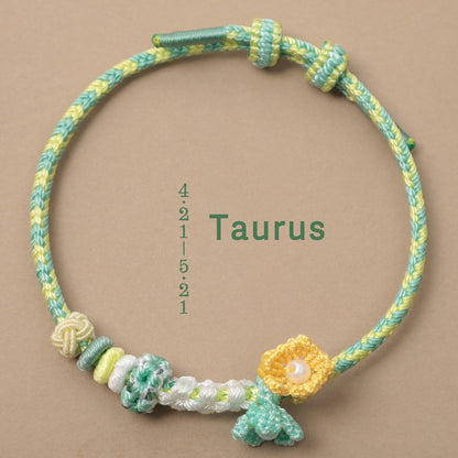 Letitdao Zodiac Braided Red String Bracelet With Knot Of Safety - Luck & Wealth & Love