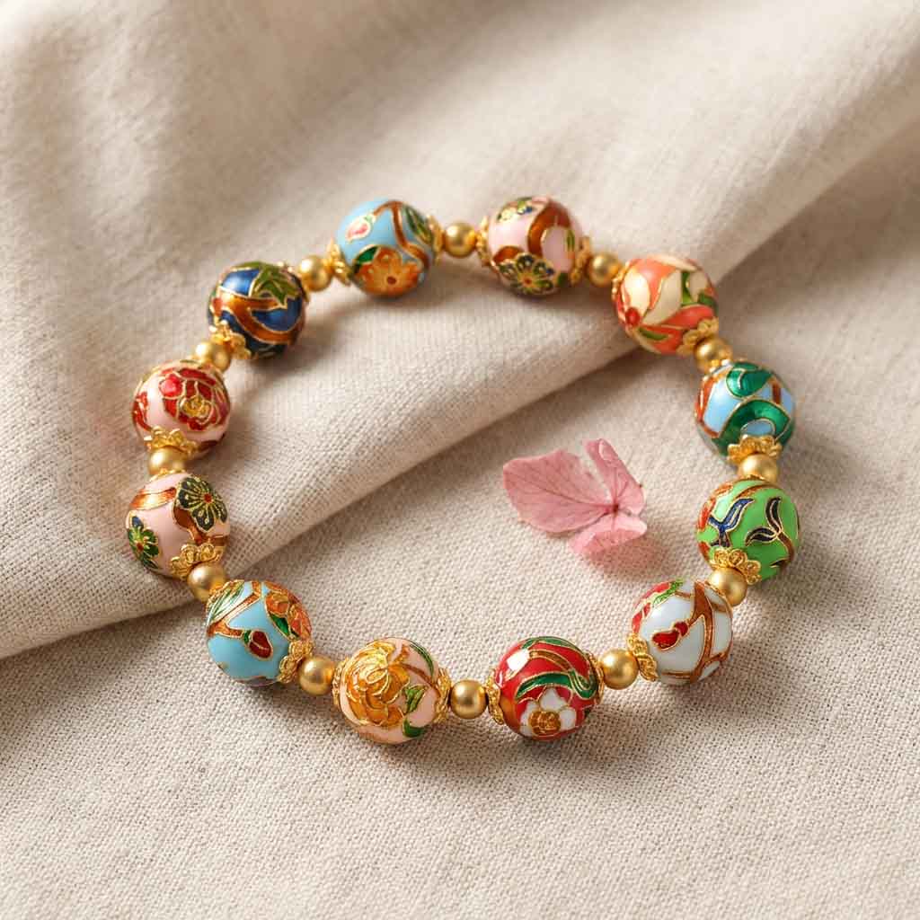 Letitdao Enamel Bloom Bead Bracelet Carry the Blessingof 12 Flower Deities in Style