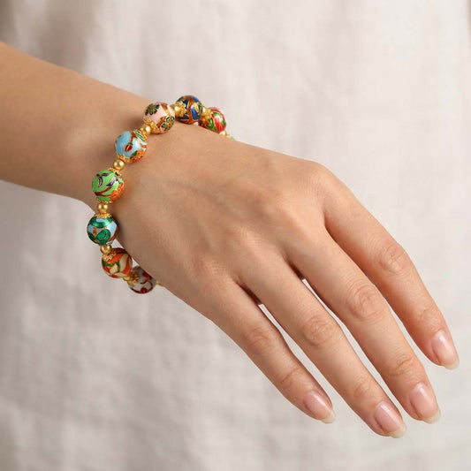 Letitdao Enamel Bloom Bead Bracelet Carry the Blessingof 12 Flower Deities in Style