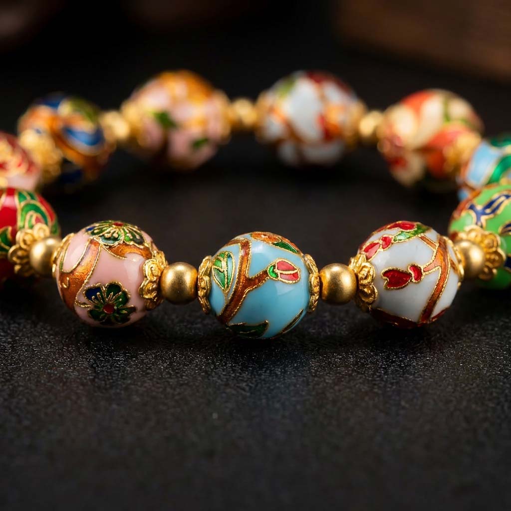 Letitdao Enamel Bloom Bead Bracelet Carry the Blessingof 12 Flower Deities in Style