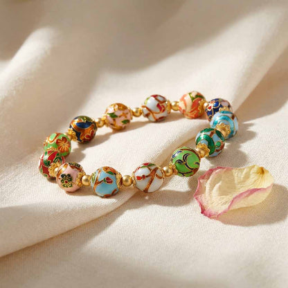 Letitdao Enamel Bloom Bead Bracelet Carry the Blessingof 12 Flower Deities in Style