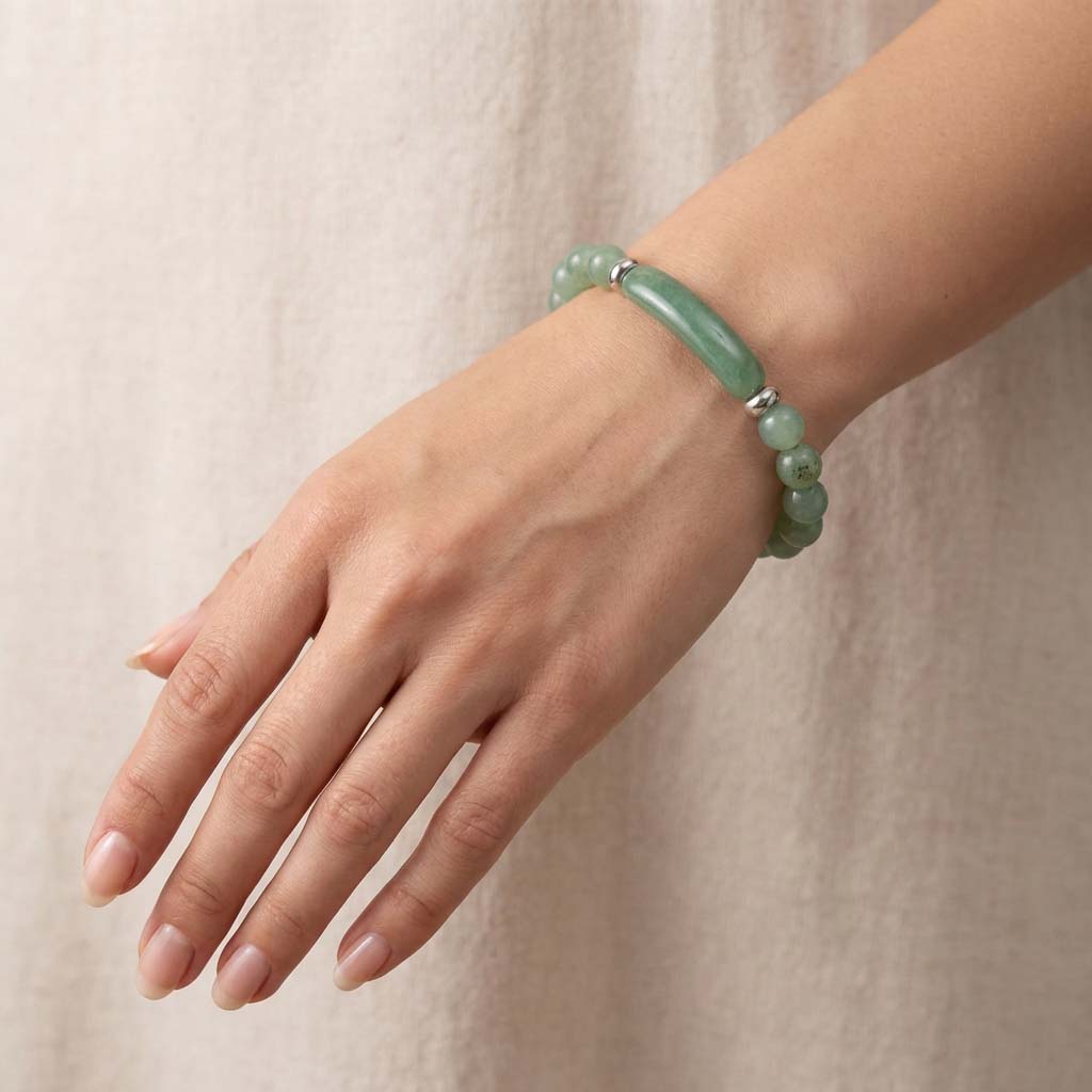 Letitdao Unlock Opportunities & Wealth Flow Classic Natural Aventurine Bracelet for Prosperity & Luck