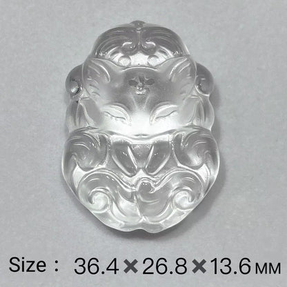Natural Crystal Nine-Tailed Fox Pendant