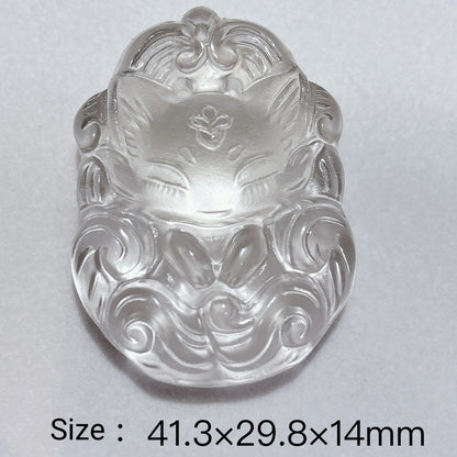 Natural Crystal Nine-Tailed Fox Pendant