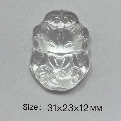 Natural Crystal Nine-Tailed Fox Pendant