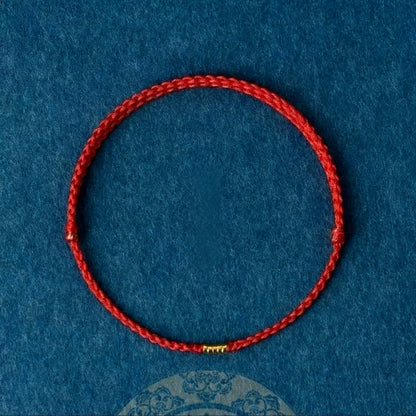 Letitdao Lucky Gold Bead Braided Bracelet & Anklet