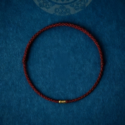 Letitdao Lucky Gold Bead Braided Bracelet & Anklet