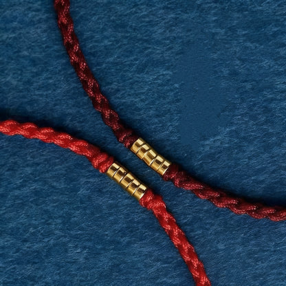 Letitdao Lucky Gold Bead Braided Bracelet & Anklet