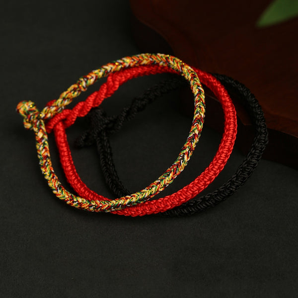 Letitdao Hand-Woven Colorful Rope Peace Knot Protection Red Rrope Bracelet