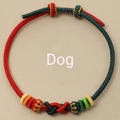 Letitdao Zodiac Red String Safety Knot Peach Blossom Bracelet