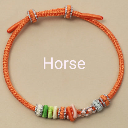 Letitdao Zodiac Red String Safety Knot Peach Blossom Bracelet