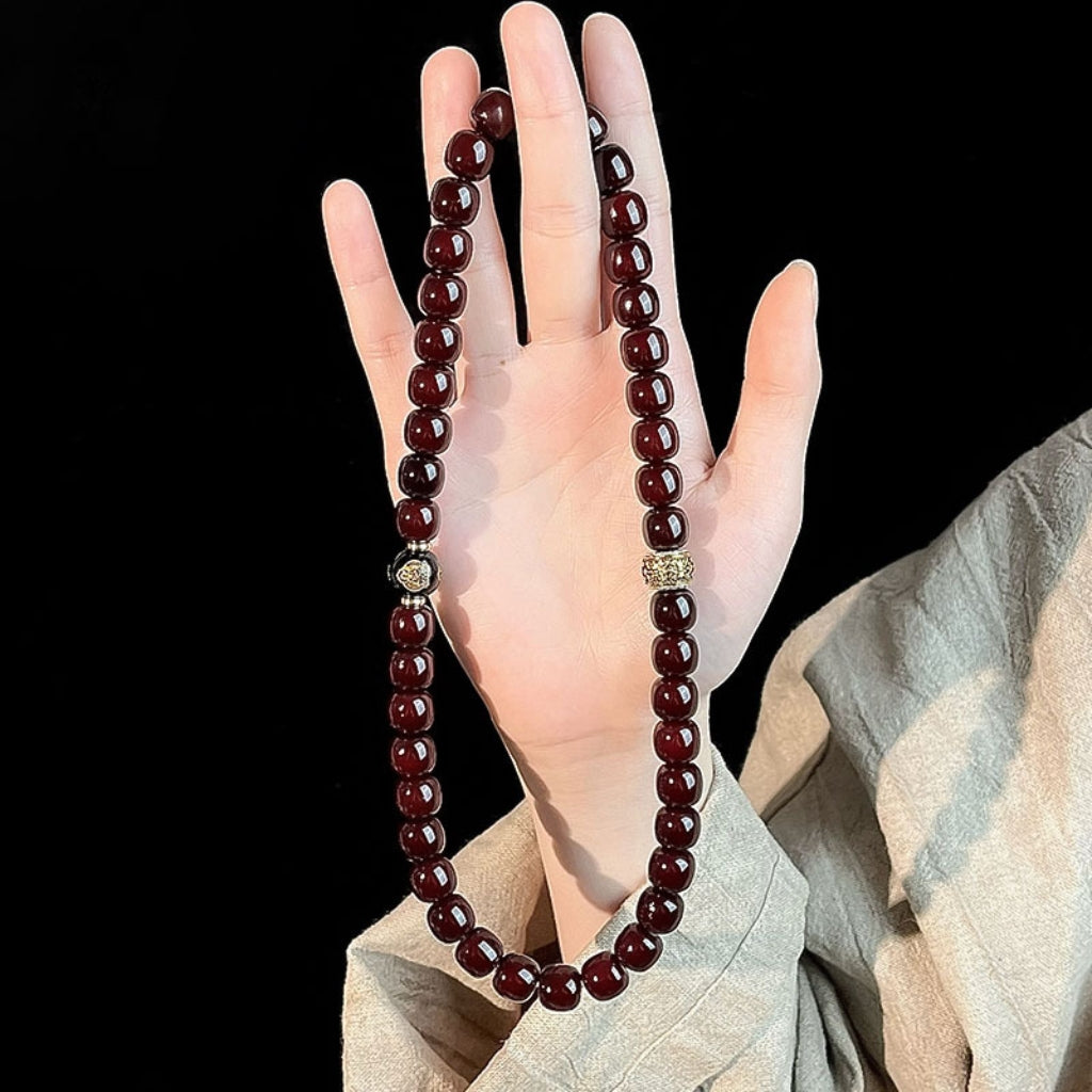 Letitdao 2in1 Bodhi Seed Mala Bracelet Chinese Zodiac Guardian Animal Beads For Meditation & Anxiety Relief Necklace Jewelry