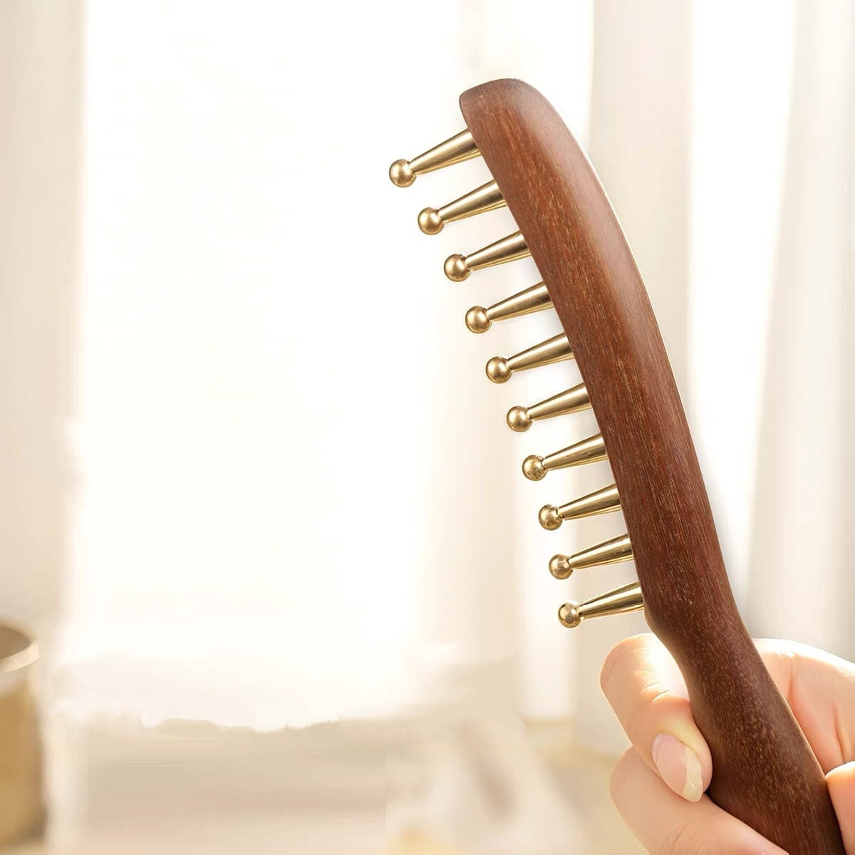 Sale Letitdao Brass Scalp Revival Comb Ayurvedic Massage Tool for Energy Flow & Tension Relief Gua Sha Scraping Implement