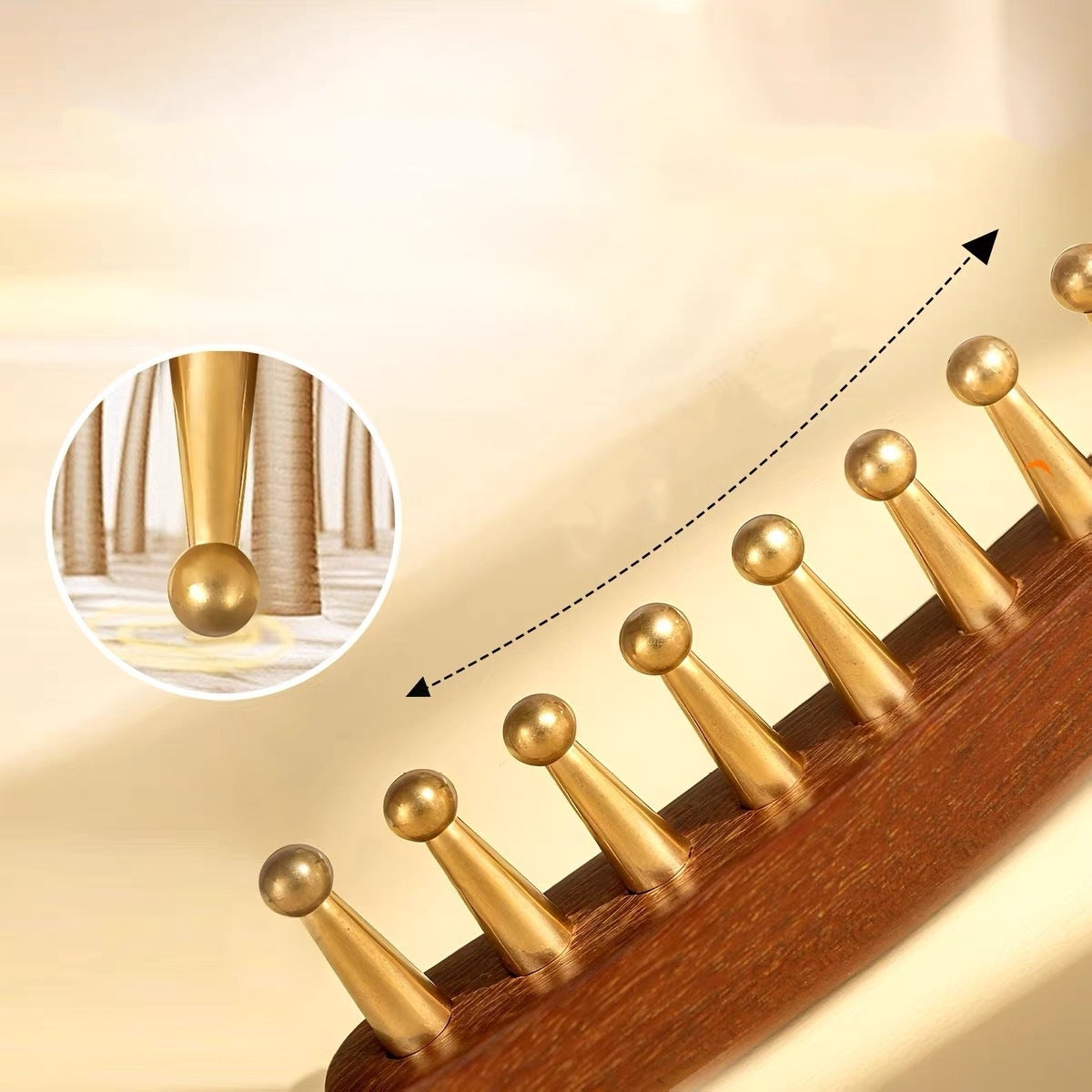 Sale Letitdao Brass Scalp Revival Comb Ayurvedic Massage Tool for Energy Flow & Tension Relief Gua Sha Scraping Implement