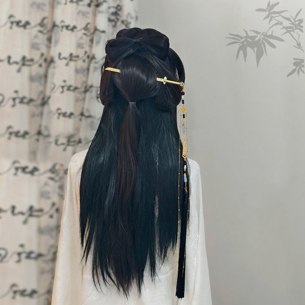 Sale Letitdao Spiritual Sword Hairpin Long Flowing Tassel for Energetic Protection & Mindful Focus Meditative Hanfu Accessory