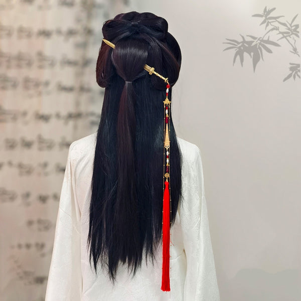 Sale Letitdao Spiritual Sword Hairpin Long Flowing Tassel for Energetic Protection & Mindful Focus Meditative Hanfu Accessory