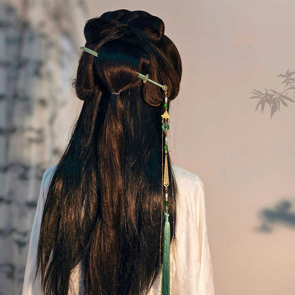 Sale Letitdao Spiritual Sword Hairpin Long Flowing Tassel for Energetic Protection & Mindful Focus Meditative Hanfu Accessory