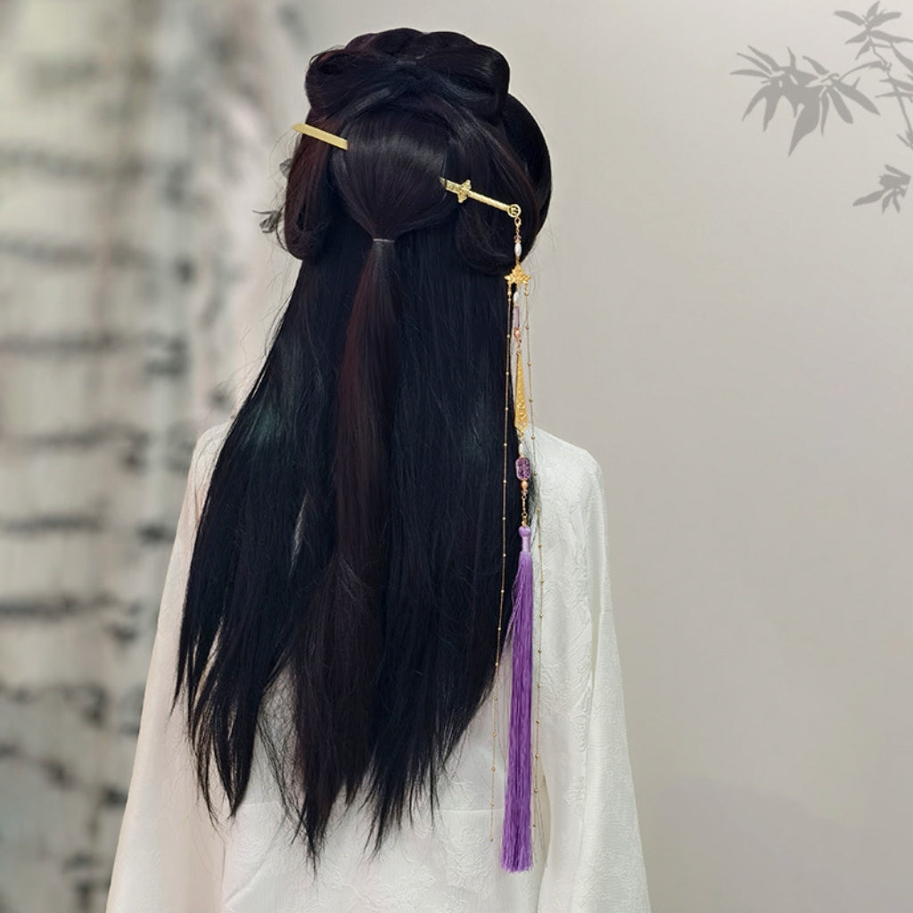Sale Letitdao Spiritual Sword Hairpin Long Flowing Tassel for Energetic Protection & Mindful Focus Meditative Hanfu Accessory